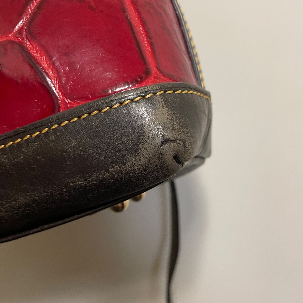 Dooney & Bourke Red and Black Croc Crossbody Bag - Picture 8 of 11